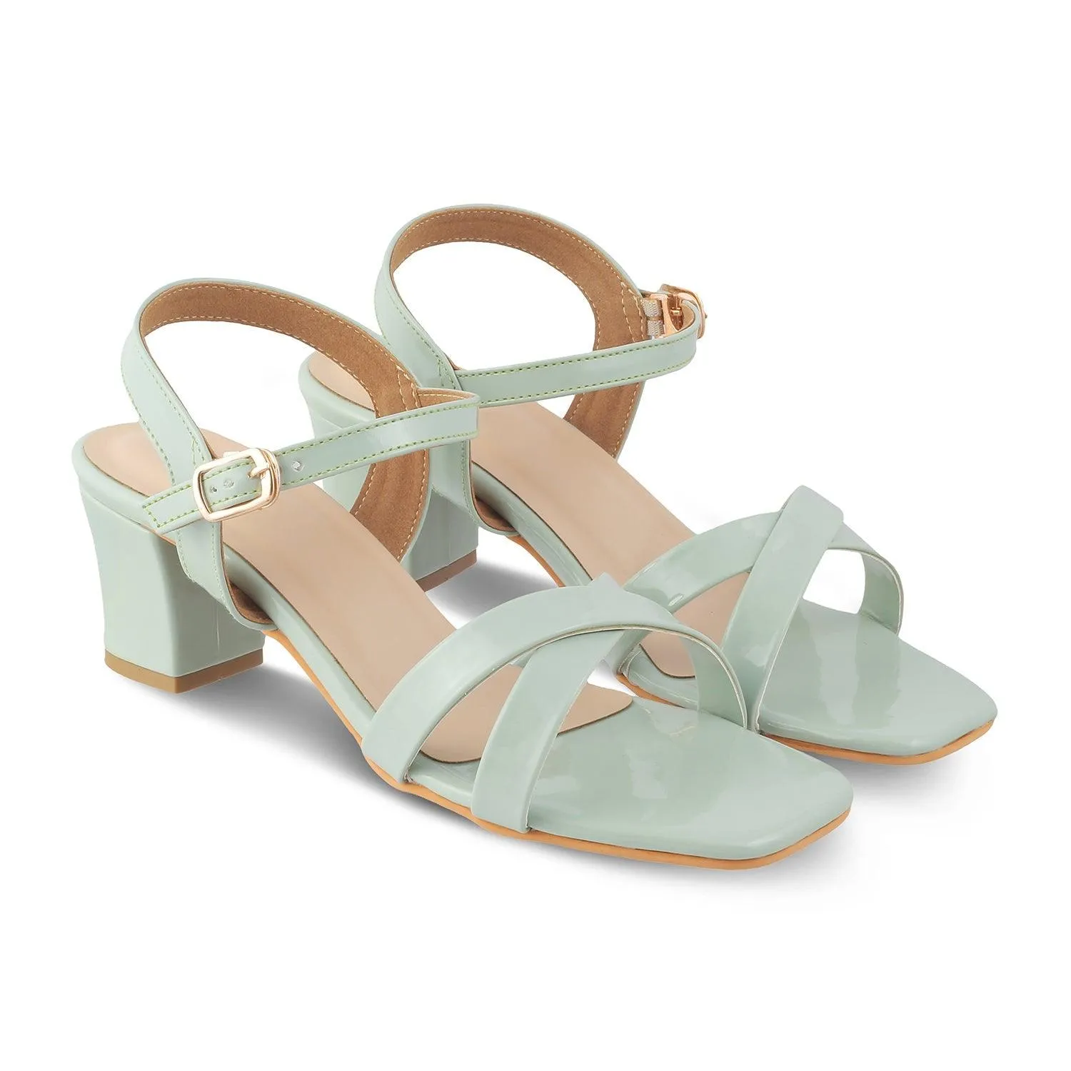 The Rochelle Green Women's Dress Block Heel Sandals Tresmode