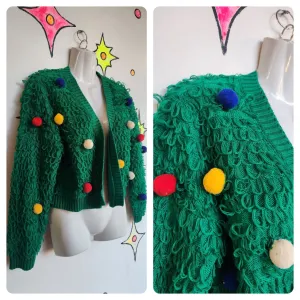 Vintage 90s | Christmas Tree Tacky Ugly Embellished Christmas Sweater | Small