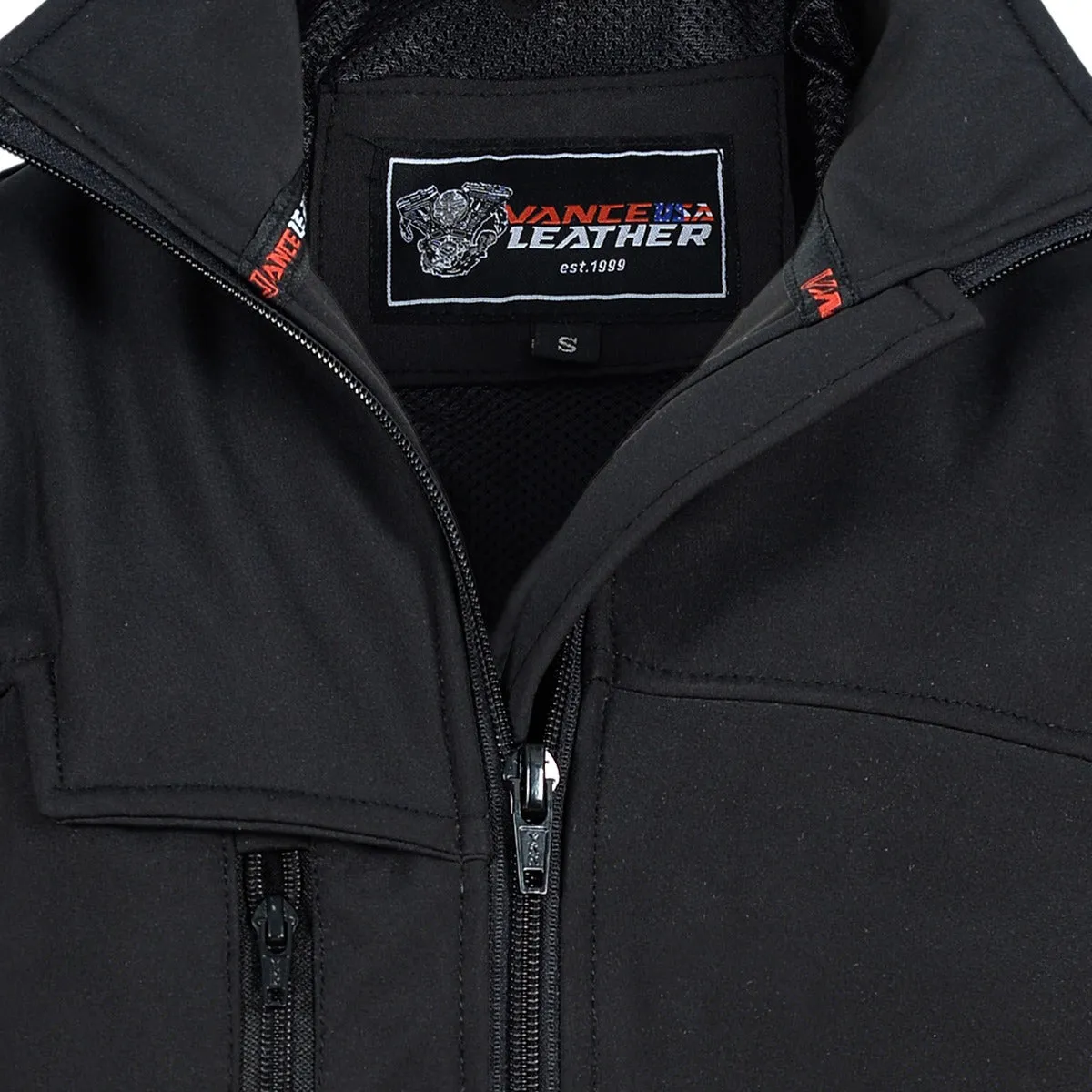 VL1500 Black Waterproof Lightweight Zipper Front Soft Shell Jacket