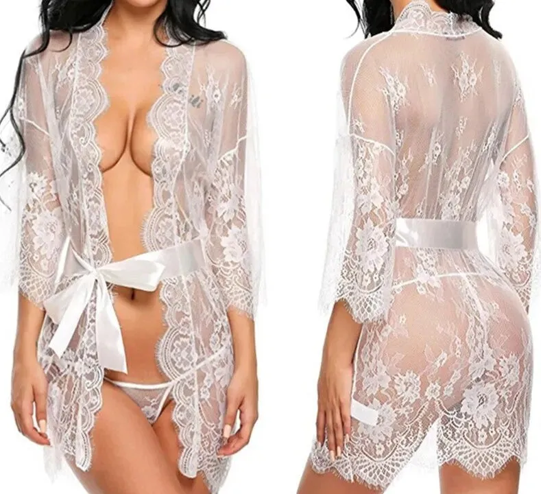 Woman Comfortable Pajamas Lace Nightwear Clothes Transparent Dress Lingerie