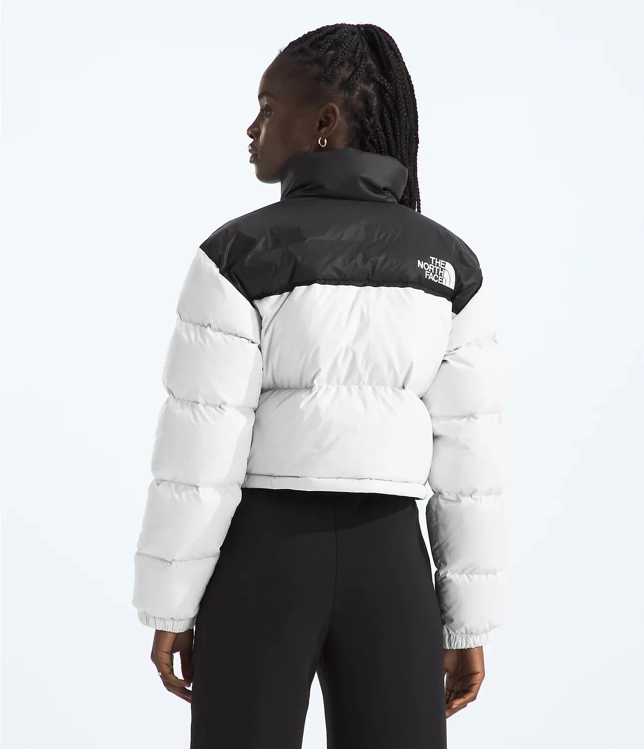 Women's Nuptse Short Jacket - White Dune/TNF Black