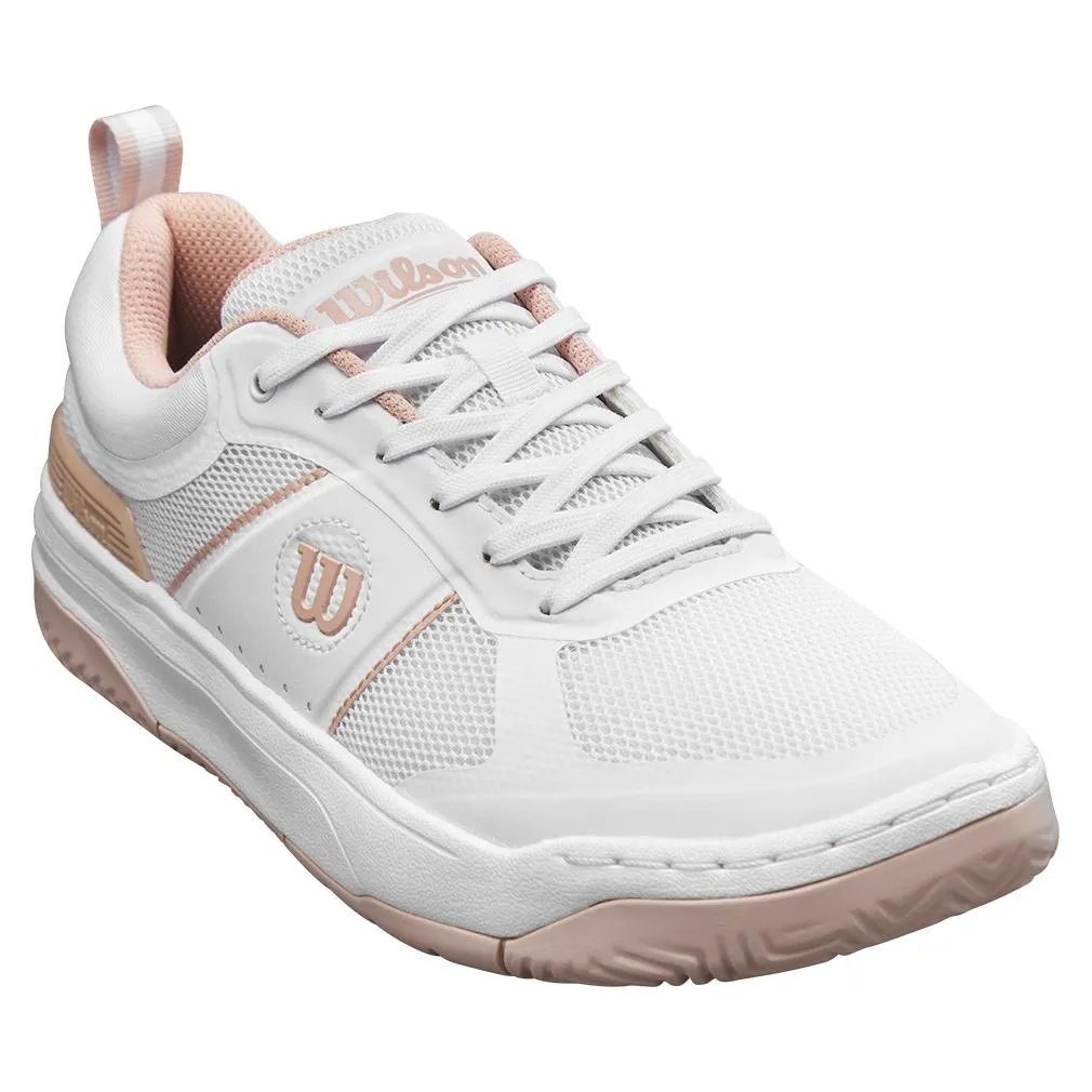 Women`s Pickle Pro Pickleball Shoes White and Cameo Rose