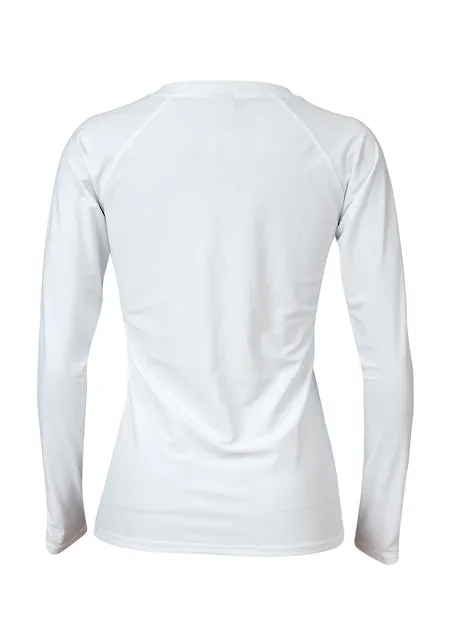 Womens White 1/2 Zip LS Rash Top